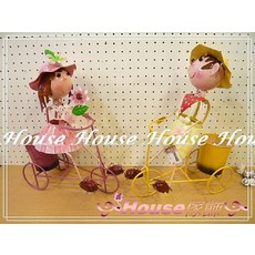 House傢飾 鐵皮男孩女孩騎三輪車 (小) - 限量新款