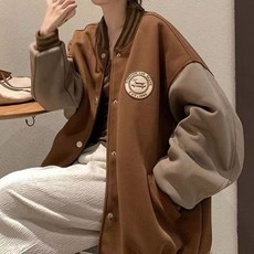 아이엠몽 여성용 키사니 배색 루즈핏 야구 점퍼