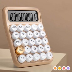 귀여운 레트로 파스텔 기계식 전자 계산기 사무용 예쁜 데스크 용품+한정사은품, 03레트로계산기-핑크