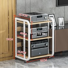 랙 음향 장비 선반 수납장 앰프 우퍼 수납 플로어, 3칸 A 화이트 프레임+라이트월넛 보드, 기본 색상