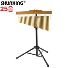 드럼 차임벨 종소리 교회 합주 성가대 연주 타악기, 1개, 25음 스탠드 포함 골드 A