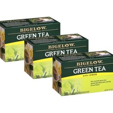 Bigelow 레몬 그린티 레몬녹차 20개입 25g 3개 미국직구 팬트리, 75g, 60개입, 1세트
