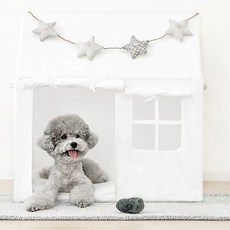 펫초이스 댕피스텔 강아지 텐트 고양이 쿠션 숨숨 집 하우스, 크림, 1개