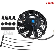 12V 80W 12''/10인치/9인치/7인치 푸시/풀 전기 라디에이터 인터쿨러 슬림 팬 엔진 냉각 키트 자동차 액세, 01 7 inch, 1개