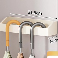 자석식 벽걸이 우산꽂이 문 뒤 배수 설계 무타공 현관 우산 보관 정리대, 13. Cream-colored adhesi, 1개