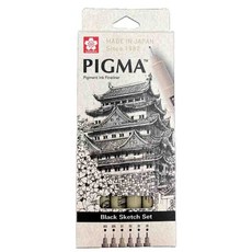 SAKURA PIGMA Manga Set 漫畫套裝組 - 多種筆尖選擇，防水防褪色，專業漫畫創作, 黑色｜, 1個