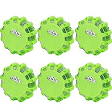 CICMOD LED 도로 플레어 도로변 안전 비상 조명 비콘 디스크 플래시 경고 플레어 키트 마그네틱 베이스 후크 자동차 트럭 보트용 9가지 조명 모드 - 6팩