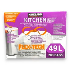 科克蘭 拉繩式垃圾袋 49公升X200入, 200個, 49L