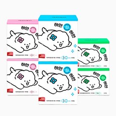 하얀하얀 유기농 순면 생리대 6팩 (라이너 중형 대형), 중형5팩+대형1팩