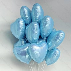 하트 풍선 파티용 헬륨 러브 포일 모양 생일 약혼 결혼식 장식용, 1개, 10. Light Blue