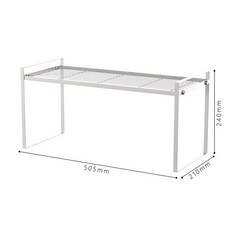 可伸縮廚房置物架臺面櫥柜隔板分層架柜內調料收納鍋架桌面小架子廚具收納廚房收納廚房置物架餐具收納居家收納桌上收納, 網片款大號白色高款, 1個