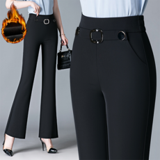 로젤라 여성 엘라스틱 미세 부츠컷 하이웨이스트 정장 바지 A9194