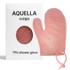아쿠엘라 TPU 벌집 프리미엄 샤워 글러브 친환경 저자극 부드러운 각질관리 빠른건조 반영구사용 목욕타올, 1개, 1개입, 핑크