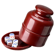 骰盅, 酒紅色, 五個