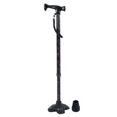 가볍고 멋스럽고 튼튼한 노인용 4발 어르신용 효도 지팡이 고무발 추가증정, 1개, 다크무드