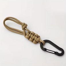 휴대용 파라코드 키체인 끈 다기능 18cm 물병 걸이줄 창의적인 하이킹 배낭 버클, 03 Khaki