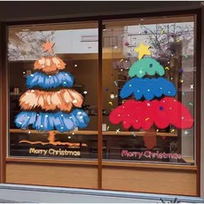 [NEW 디자인] 히아데스 크리스마스 스티커 윈도우 장식 창문데코 스티커-XMSK501, 4번 옵션