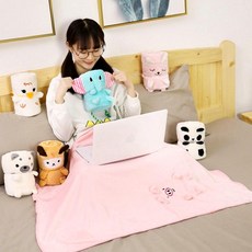 무릎 담요 캐릭터 극세사 학생 사무실 차량용