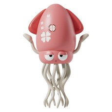 토이즈데이 춤추는 오징어 낚시대 포함 음악 LED 불빛 댄스 로보트 장난감 단체 선물, 1개, 핑크