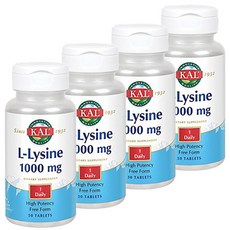 Kal L-라이신 1000mg 하이 포텐시 타블렛, 4개, 50정