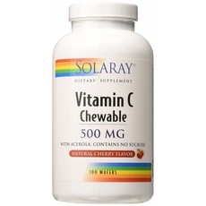 SOLARAY 維他命C咀嚼錠 櫻桃口味 500mg, 1個, 100 件