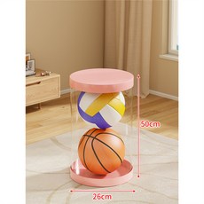 運動球類收納桶, 卡扣款粉色蓋底26cmx50cm, 1套
