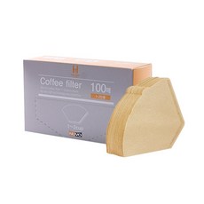 누보 홈브루 커피필터/여과지 1~2인용 브라운, 100개, 3개