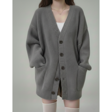 Shopflix 여성용 루즈핏 빅사이즈 니트 가디건 5color