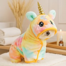 寵物浴巾 可愛彩色小馬浴袍 寵物睡袍 狗狗浴巾 YNJ8, 可愛卡通浴巾-紫色小馬,L, 1個