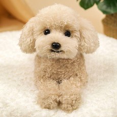 푸들 인형 애착 선물 생일 강아지 동물인형, 27CM, 살구, 1개