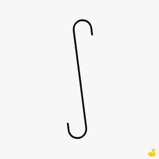 둥근 S고리 S자고리 에스고리 다용도 디피 걸이, (블랙_30cm), 1개