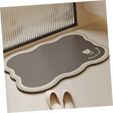 현관 욕실 주방 규조토 흡수 발매트 미끄럼방지 속건 물기 제거 발판, 1개, 브라운40X60 (2개입)