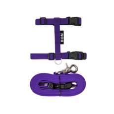 고양이 H하네스가슴줄+핸즈프리리드줄2M / 9색상 / 자묘용 / 성묘용 / 고양이용품, 퍼플, 1개