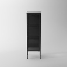 비유가구 Juno 1문 유리 장식장, 블랙