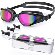 Vegemono 수영 고글 유니 성인 고글 김 서림 방지 UV 누출 와이드 뷰 남성 여성 청소년용 231036