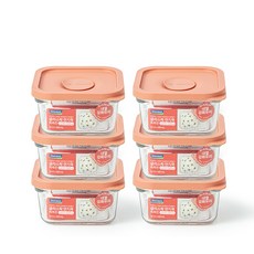 글라스락 렌지쿡 촉촉한 햇밥용기 정사각 440ml 6조
