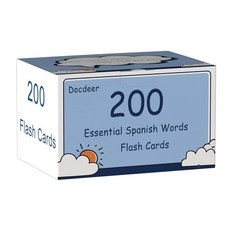 해외 Docdeer 200 필수 영어-스페인어 단어 어휘 플래시 카드 초보자 성인용 | 성인을 위한 스페인어 배우기 미국매장정품+ 1729278, 해외 Docdeer 200 필수 영어-스페인어 단어 어