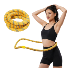 스프링 훌라후프 다이어트 훌라후프 허리 운동 복부 운동 홈트 피트니스 훌라후프, 1개, 노란색, 1.49kg