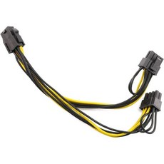 이-우수 2개 PCI-E 6핀 암수 2X 8핀 수컷 어댑터 전원 분배 케이블 PCI 익스프레스 6+2핀 공급 그래픽 카드 비디오 22cm, 6핀 암에서 2X 8핀 수