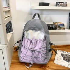 旅行戶外迷你登山包輕便登山設計後背包新款書包休閒撞色運動背包[玫瑰], 紫色小號