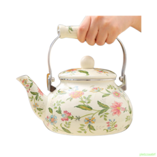 철제 법랑 손잡이 직화 주전자 인덕션 북유럽 감성 레트로 1.5리터 2리터 4리터 5리터, 1_5L 바로크ml × 1개