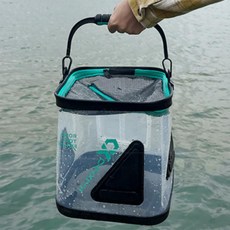 낚시 두레박 접이식 투명 살림통 다용도 손잡이 바다 선상, 투명두레박 8L
