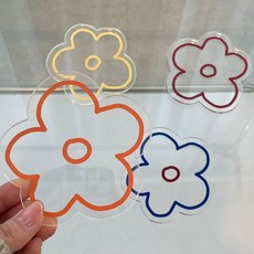 플라워 티코스터 찻잔 카페 감성 코스터 컵받침대 잔 받침 컵 홀더, 오렌지