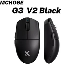 스카이콩콩MCHOSE G3 울트라 게이밍 모드 마우스 PAW3395 26000DPI 8K 폴링 속도 64g 초경량, 01 G3 V2 Black