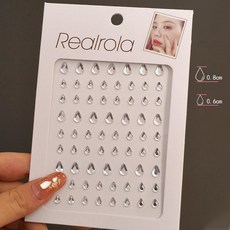 聖誕節雪花紋身貼紙套裝：耶誕臉部裝飾、化妝貼鑽，打造新年派對妝容, 銀色淚鑽