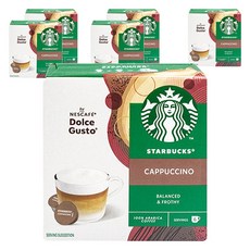 스타벅스 카푸치노 네스카페 돌체구스토 커피캡슐 14.5g x 6p + 밀크캡슐 5.5g x 6p, 6개, 20g, 6개입