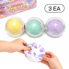 아이스크림 왁뿌 파스텔 왁스뿌시기 말랑이 스프레스볼, 3개, 70g, 옐로우 1P + 민트 1P + 퍼플 1P 3개, 70g, 옐로우 1P + 민트 1P + 퍼플 1P
