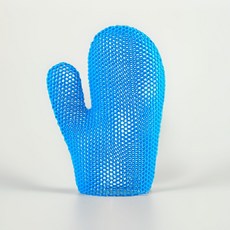 Jolly Shop 蜂巢專利煥膚纖女手套 TPU環保材質 去角質 沐浴手套, 藍, 1個