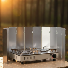 호시탕탕 10방향 버너 바람막이, 1개, 실버