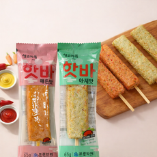실꼬리돔 핫바 어묵바 간식 야채맛 5개 + 매운맛 5개 65g 10개